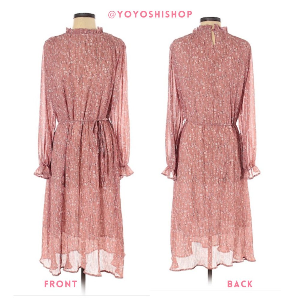 Pink floral maxi summer picnic spring dress